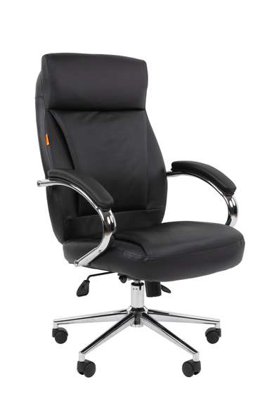 Офисное кресло Chairman 794 Россия хром нат. кожа/экокожа черная