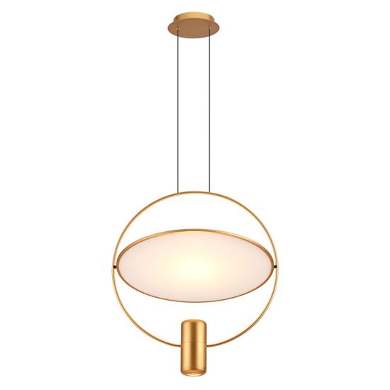 7028/2L HIGHTECH ODL25 000 золото/белый матовый/ металл/акрил Подвесной светильник золот. поворотный 150° IP20 LED GU10 2*7W ORBITE