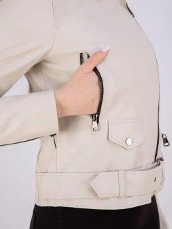 Куртка женская из натуральной кожи с капюшоном Турция