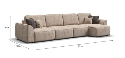 Угловой диван Кинг Модуль Макс Велюр Алькантара пепел