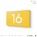 Табличка с номером 16 на дверь квартиры, для офиса, кабинета, аудитории, склада, желтая 120х70 мм, Айдентика Технолоджи