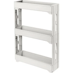 Этажерка Keeplex Regular на колесиках трехсекционная узкая 53,7,3х71 см белое облако