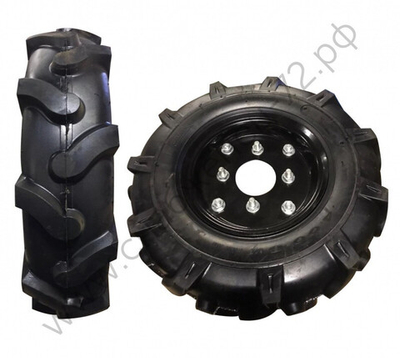 Колесо пневмо в сборе 4.00-8" (шина+камера+диск) для мотоблоков
