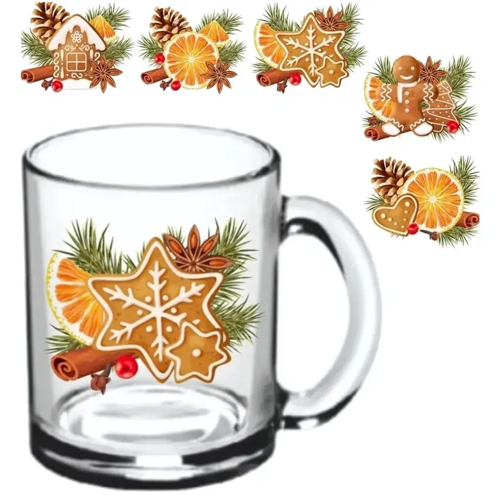 Кружка стеклянная 320мл «Со вкусом праздника» D1208/24