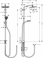 Душевая система Hansgrohe Crometta E Showerpipe 240 1jet EcoSmart Reno 27289000