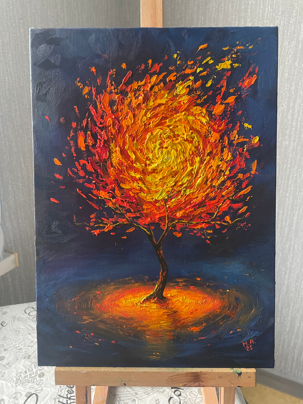Картина маслом на холсте "Древо" 25х35 см. Деревянный подрамник. Художник Наталия Осадчук