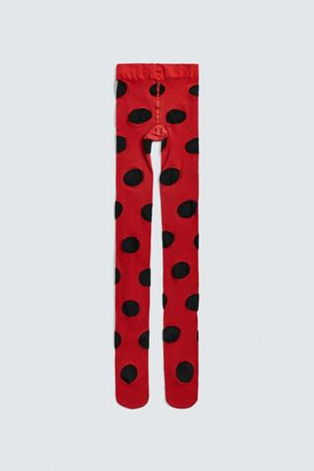 ZARA HARRY LAMBERT X DISNEY КОЛГОТКИ В ГОРОХ, КРАСНЫЙ