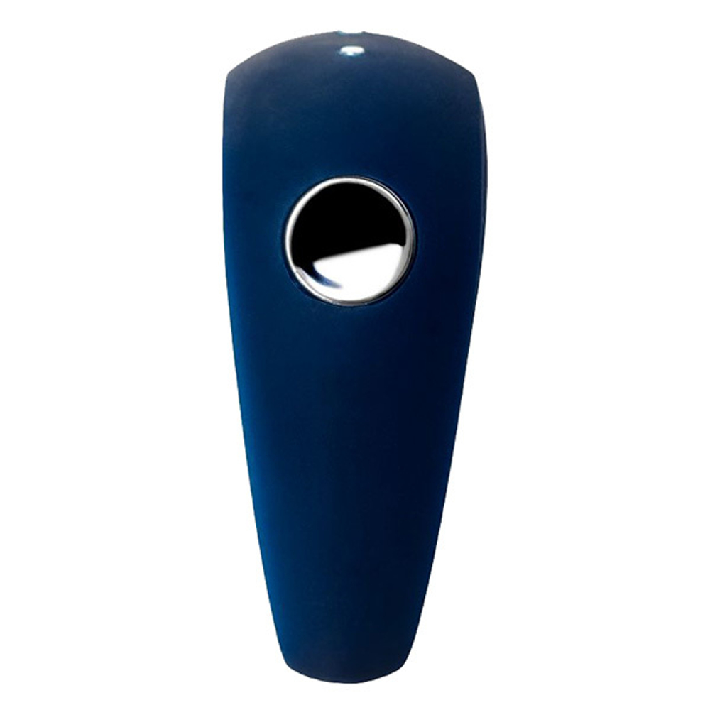 Синее эрекционное кольцо 2,5см с вибрацией Satisfyer Power Ring