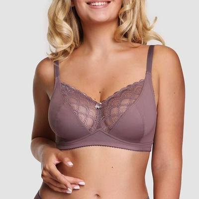 Лёгкий бюстгальтер с мягкой чашкой без каркасов (Размер: 75E) (Цвет: пудровый)