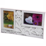 Фоторамка-коллаж 34*19см «Роза», цвет белый, на 2 фото, пластик