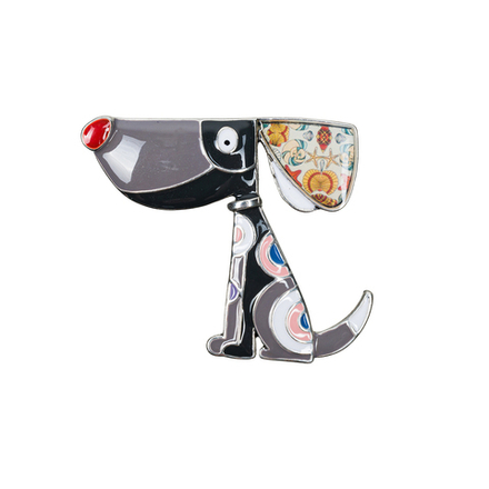 Брошь Shadore Собака XZ2291.2 BW/S