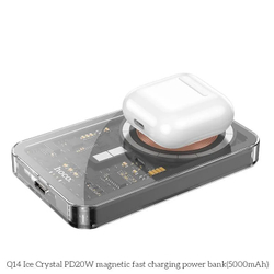 Внешний аккумулятор Hoco Q14 5000 mAh (20W, PD, Беспроводная 15W, Magsafe, Type-C, LED) Черный