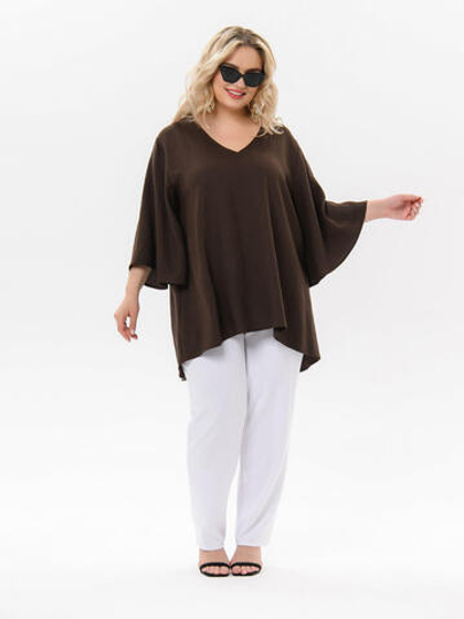 Туника асимметричная, цвет шоколадный