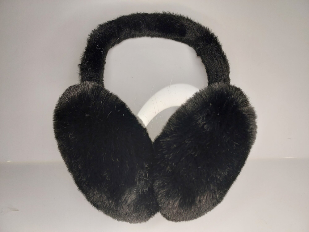 Меховые теплые уютные черные наушники, демисезон/зима, мультиколор