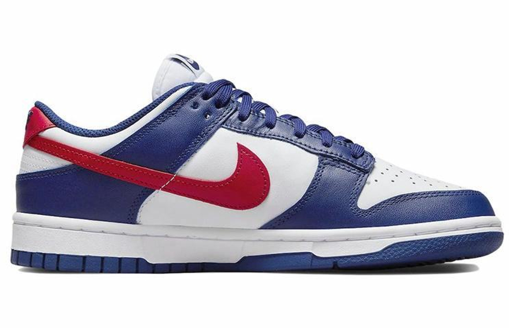 Кроссовки Nike Dunk Low "White And University Red" (Женская размерная сетка)