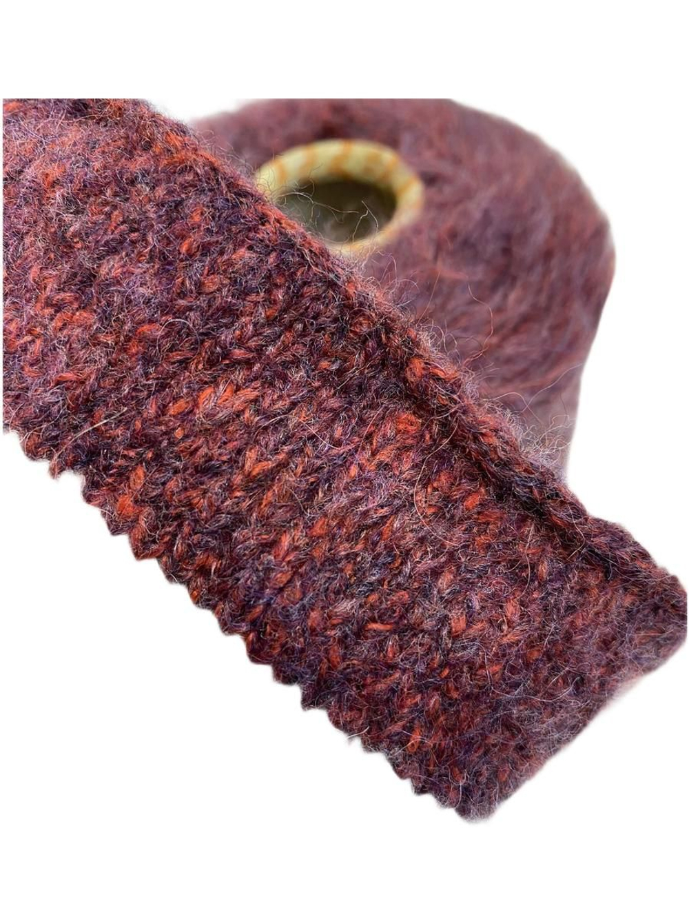 Пряжа на бобине (Италия) 36% хлопок 17% ангора 13% меринос 34% п/а 100г-510м 480г