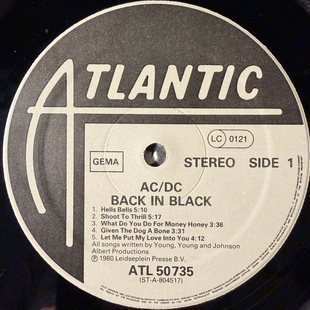 AC/DC - Back In Black (Германия 1980г.)