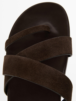 Massimo Dutti Сандалии с кожаными ремешками, коричневый