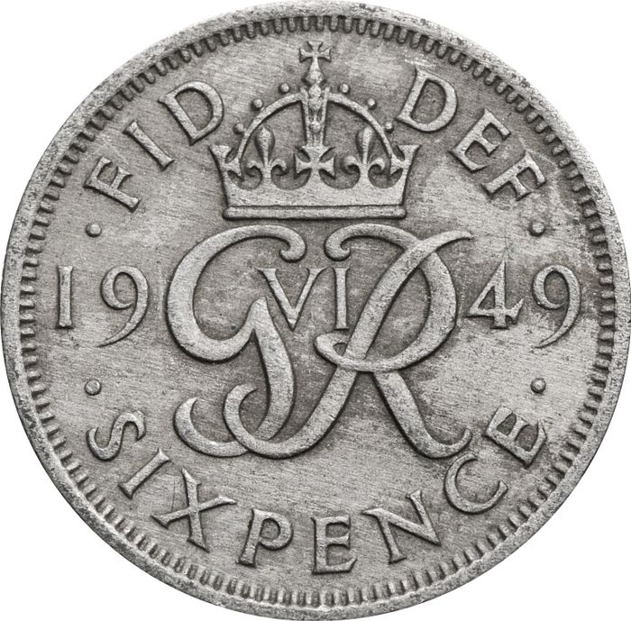 6 пенсов 1949 Великобритания