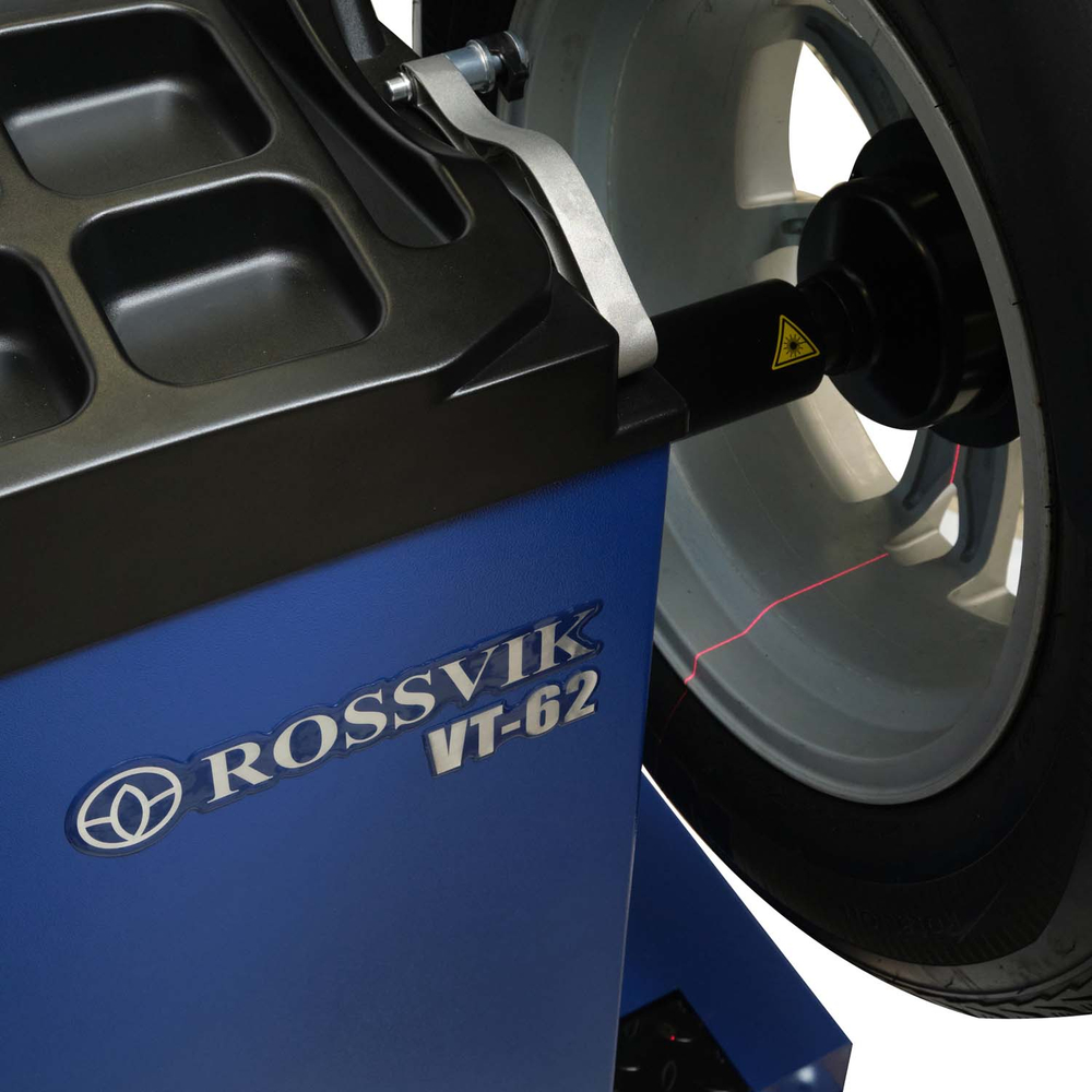 Станок балансировочный ROSSVIK VT-62 NEW (электронная линейка, автостоп, LASER, LED) RAL5005 СИНИЙ