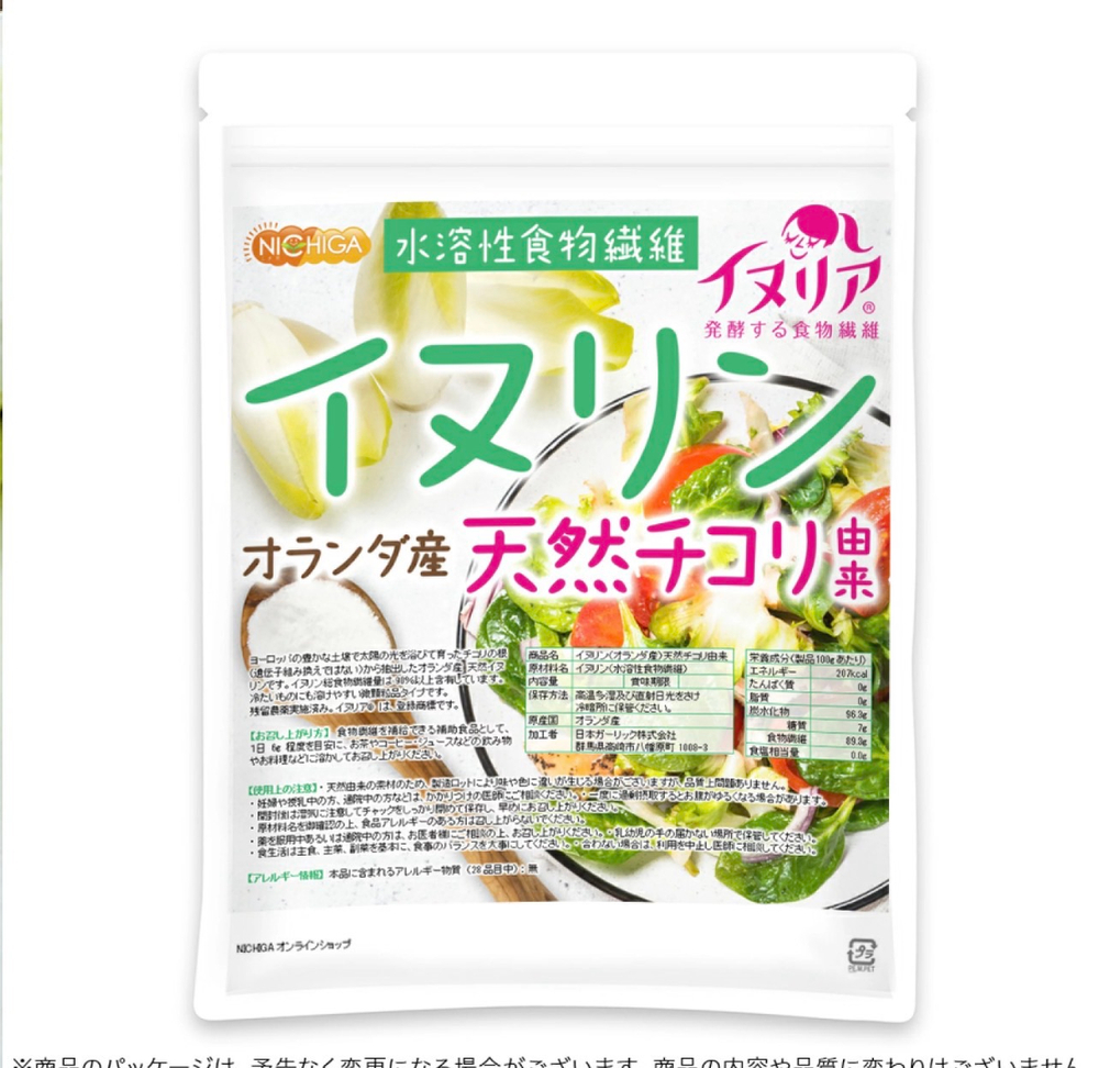 Инулин NICHIGA — японская растворимая клетчатка из корня цикория. Объём: 350 г