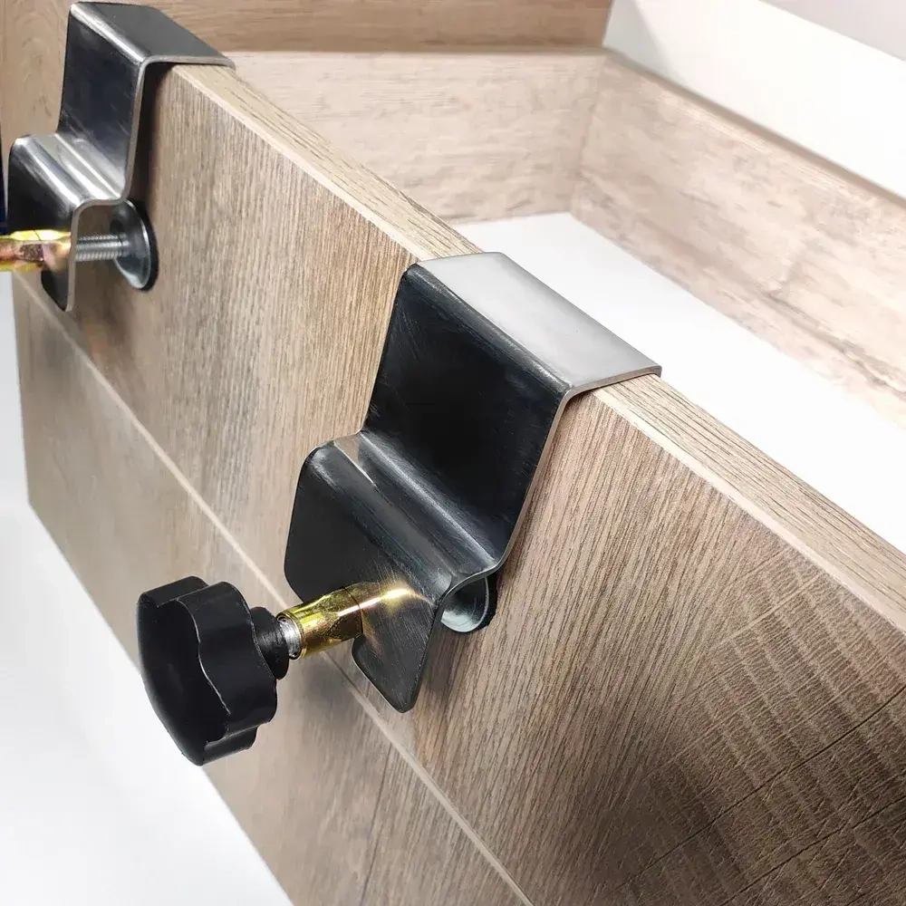 Кондуктор для сверления разметки и установки фасадов ящиков мебельный шаблон / набор 2е штуки