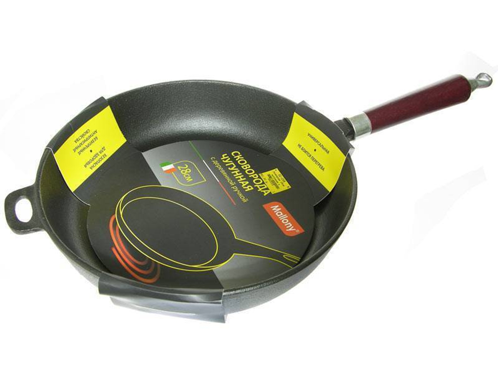 Сковорода 28см чугунная с деревянной ручкой CIF28-W