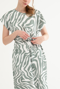 Платье женское 3946АПА, бело-зеленый #270БЗ053946АПА