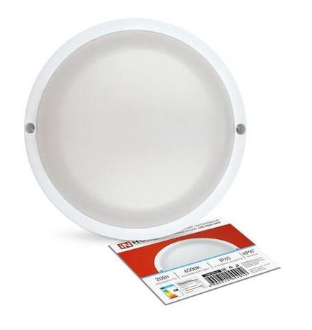 Светильник светодиодный СПП 2065-КРУГ 20Вт 6500К IP65 1800лм 155мм герметичный IN HOME 4690612044910