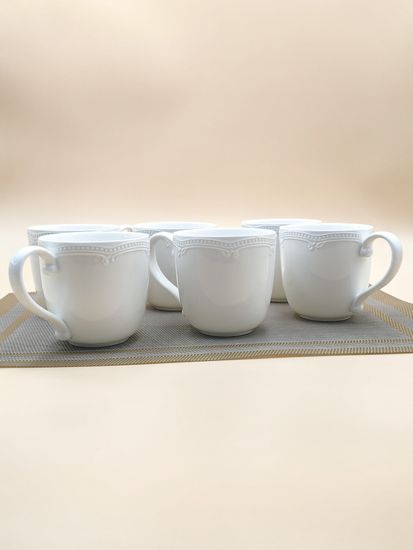 Набор кружек 350 мл. 6 штук "White Ornaments"