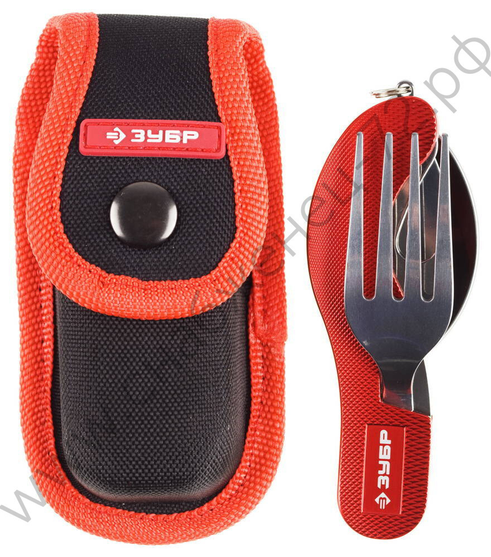 ЗУБР Турист 4 в 1 с вилкой и ложкой 105 м, походный набор (47782)