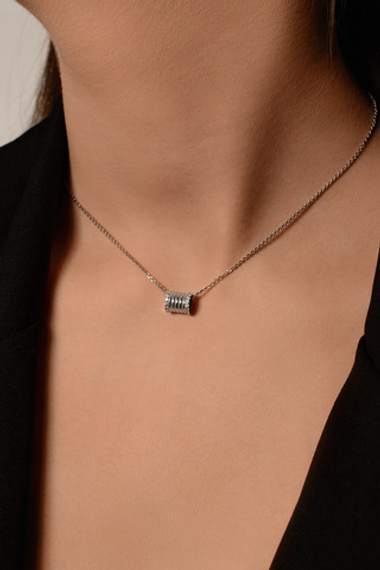 Серебряная подвеска "Shik" 9 мм с фианитами