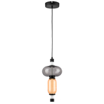 737527 Подвес EMISFERO 8W LED 250LM G ЧЕРНЫЙ/ПРОЗРАЧНЫЙ+ЯНТАРЬ 3000K