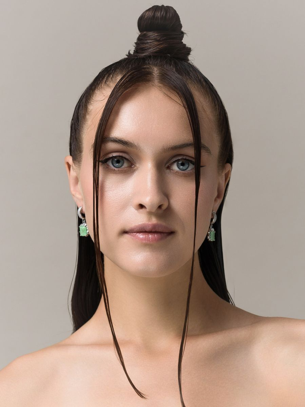 Серьги "Lollipops" Green Silver