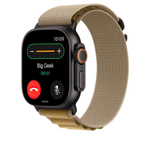 Браслет Apple Alpine Loop, коричневый с чёрной пряжкой, для Apple Watch 44, 45, 46 мм, Ultra и Ultra 2 (дизайн 2024), Средний