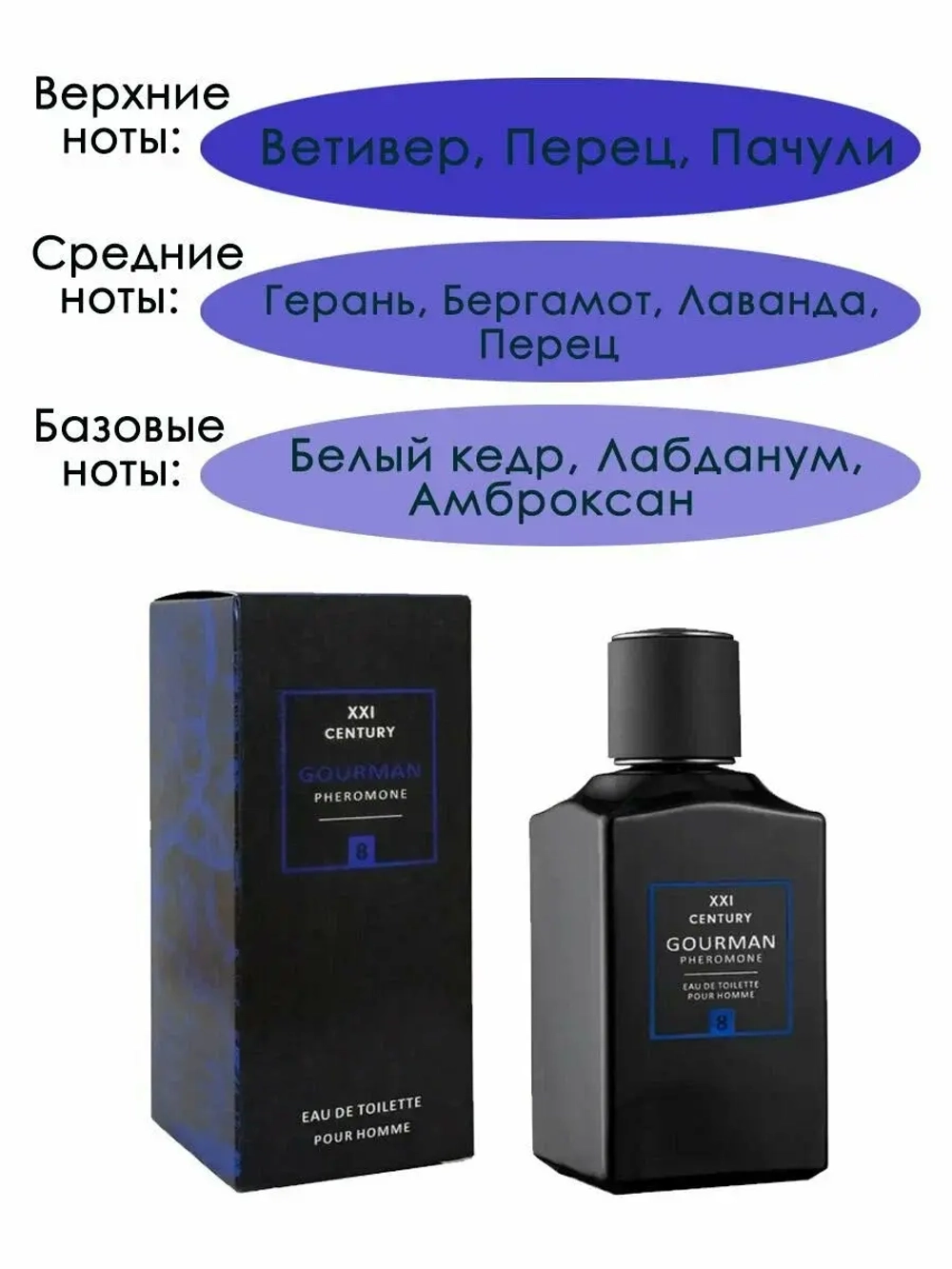 Туалетная вода для мужчин "GOURMAN №8" с феромонами 100мл Россия