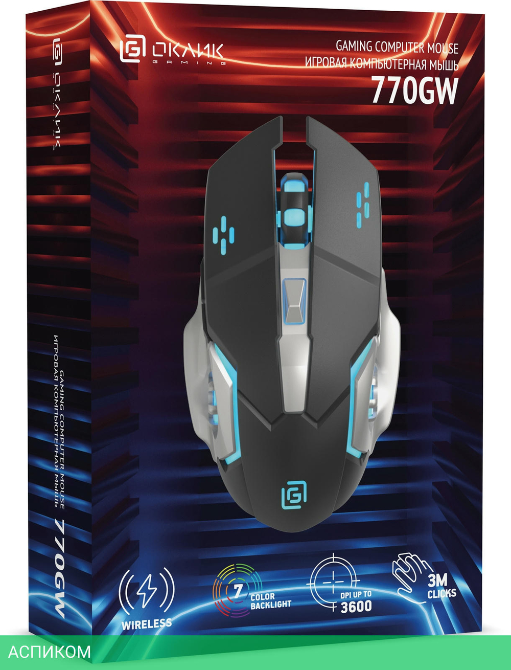 Мышь Oklick 770GW черный (1903004)