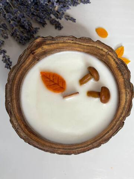 Свеча в спиле вяза (аромат Пихта Фрейзера), 150 мл