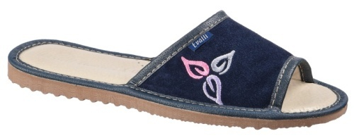 Тапочки женские  (04-103 Синий замша) (Размер: 48)