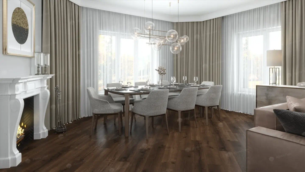 Каменно-полимерная плитка Alpine Floor Real Wood Дуб Мокка ECO 2-2
