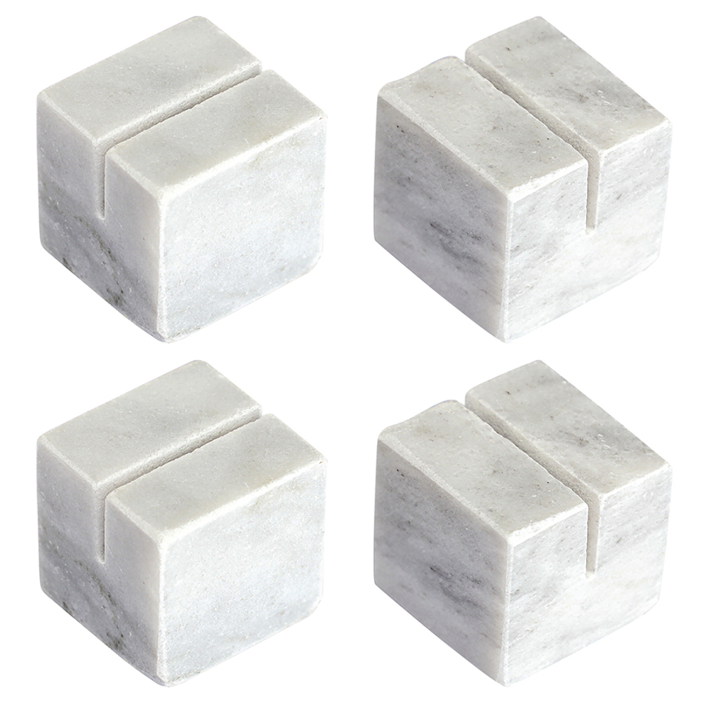 Набор держателей для именных карт marm, белый мрамор, 4 шт.