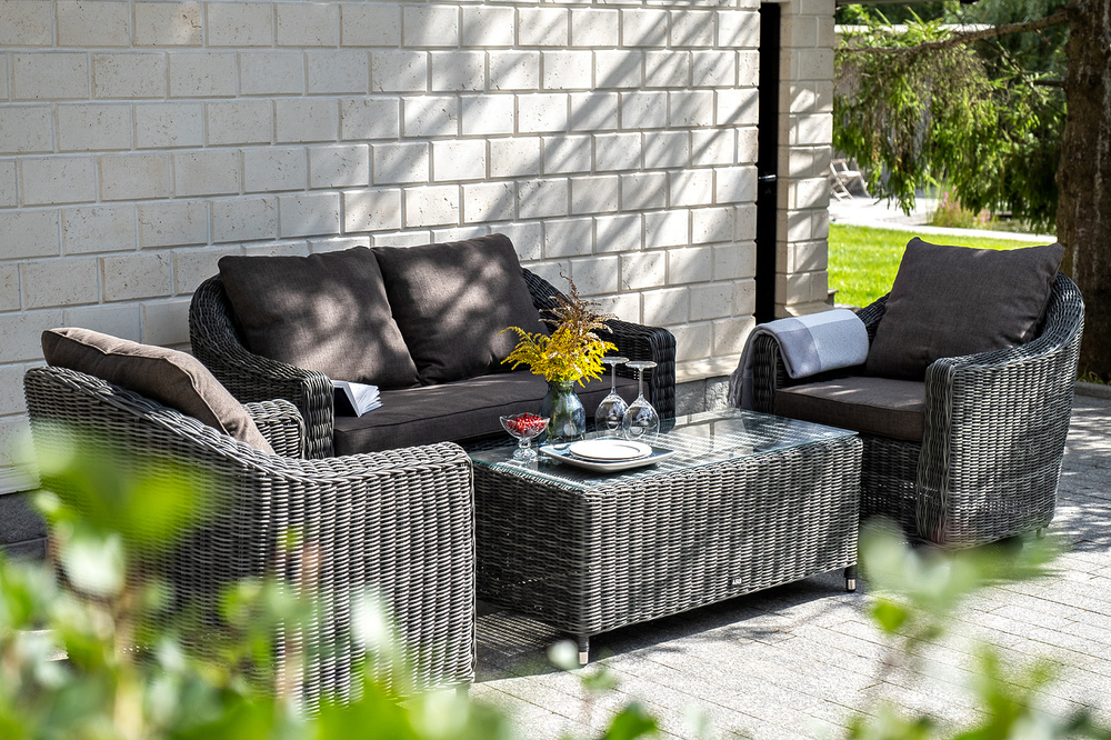 "Кон Панна" лаунж-зона из искусственного ротанга, цвет графит