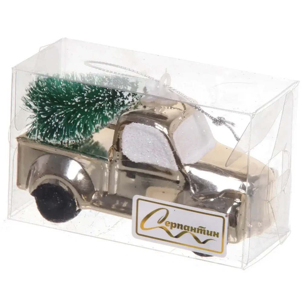 Ёлочная игрушка «Новогодний экспресс» 4*9*11 см, шампань