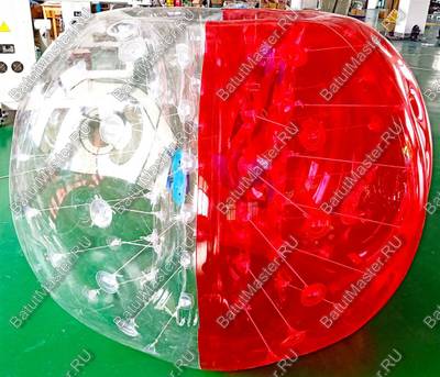 Бампербол «Прозрачно-красный» ПВХ, диаметр 1.8 м