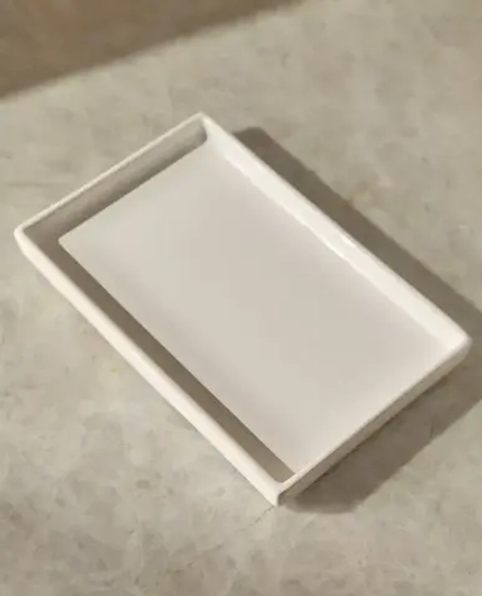 ZARA HOME ПОДНОС ИЗ БЕЛОГО ФАЯНСА ДЛЯ ВАННОЙ, БЕЛЫЙ