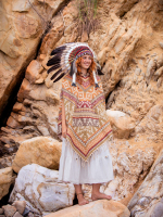 Пончо женское шерстяное с орнаментом