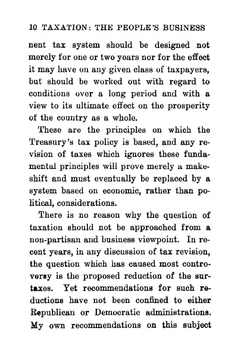 Taxation. The people's business | A.W. Mellon