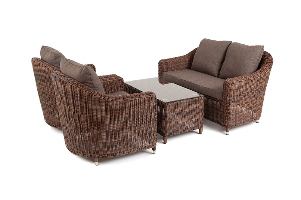 "Кон Панна" лаунж-зона из искусственного ротанга, цвет коричневый