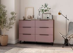МС Роза Комод 1300 Орех Франклин/Ройс Пудра Скин, ДСВ Мебель