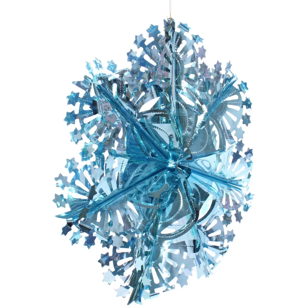 Украшение фольгированное «Сказочная снежинка» d-30 см, Голубой